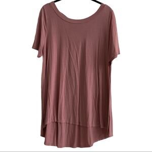 White Birch Dusty Rose Crisscross Short Sleeve Top Women's Size Large